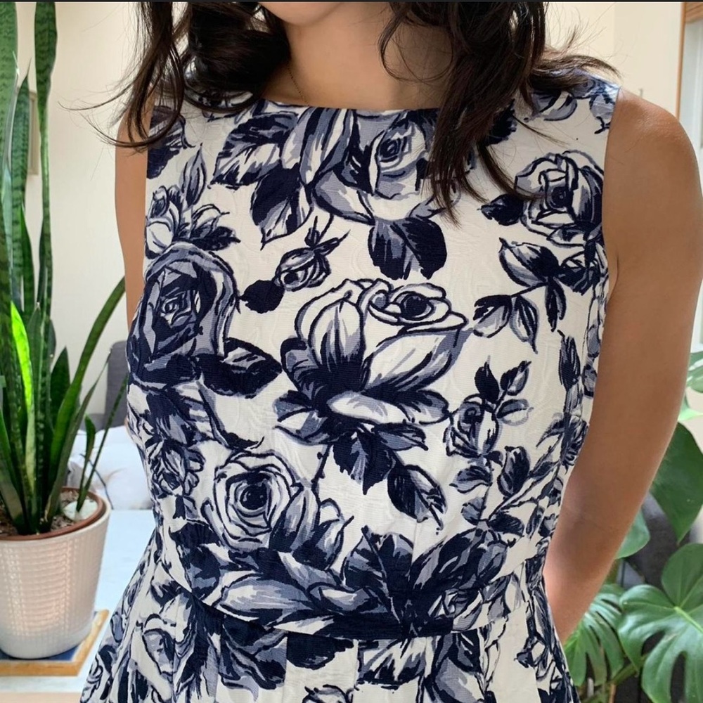 Floral Blue Elegant Dress